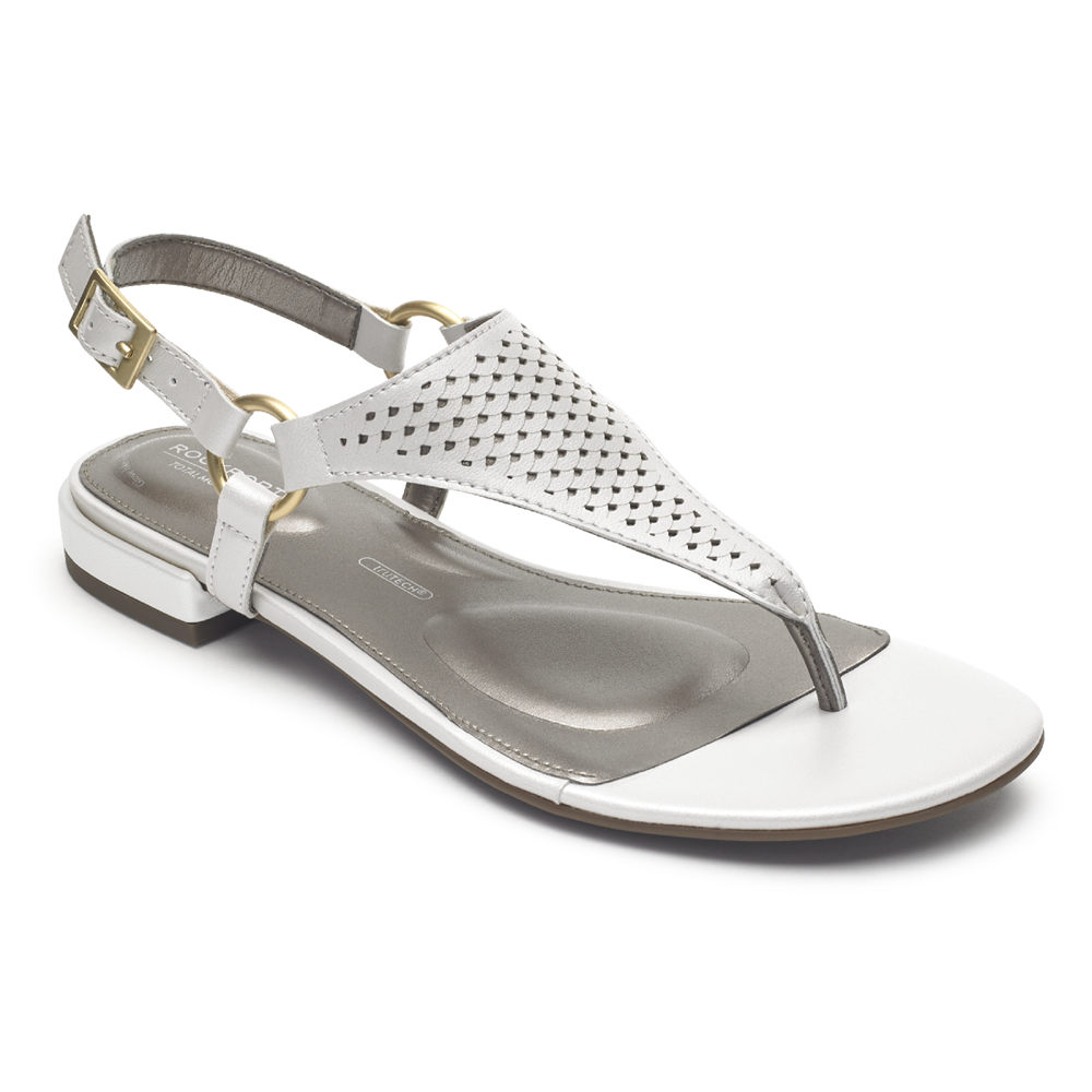 Rockport Sandaler Dame Hvite - Total Motion Zosia Thong - FBPW18926